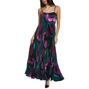 Hutch Darra Maxi/Floral Print Pleat A-Line Dress NWT, Size 8